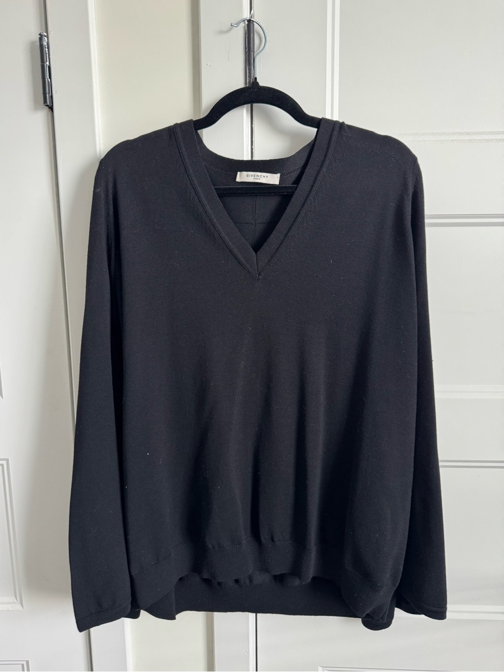 Givenchy V-Neck Sweater w/ Cape Style Slit Sleeves | 100% Wool & Made in Italy